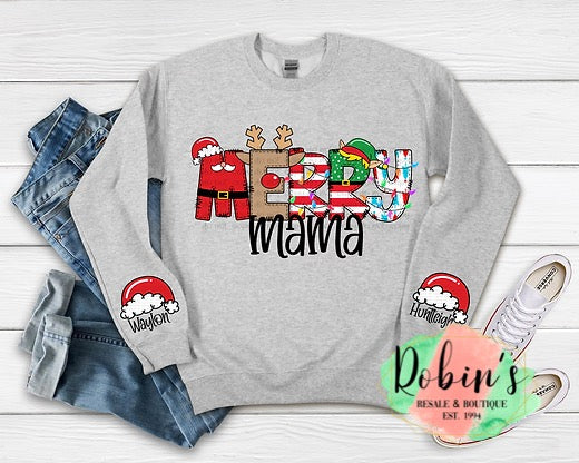 Custom Christmas Merry Sweatshirt WITH NAMES Preorder