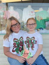 Load image into Gallery viewer, Christmas Custom Bow Tshirt/Sweatshirt Preorder
