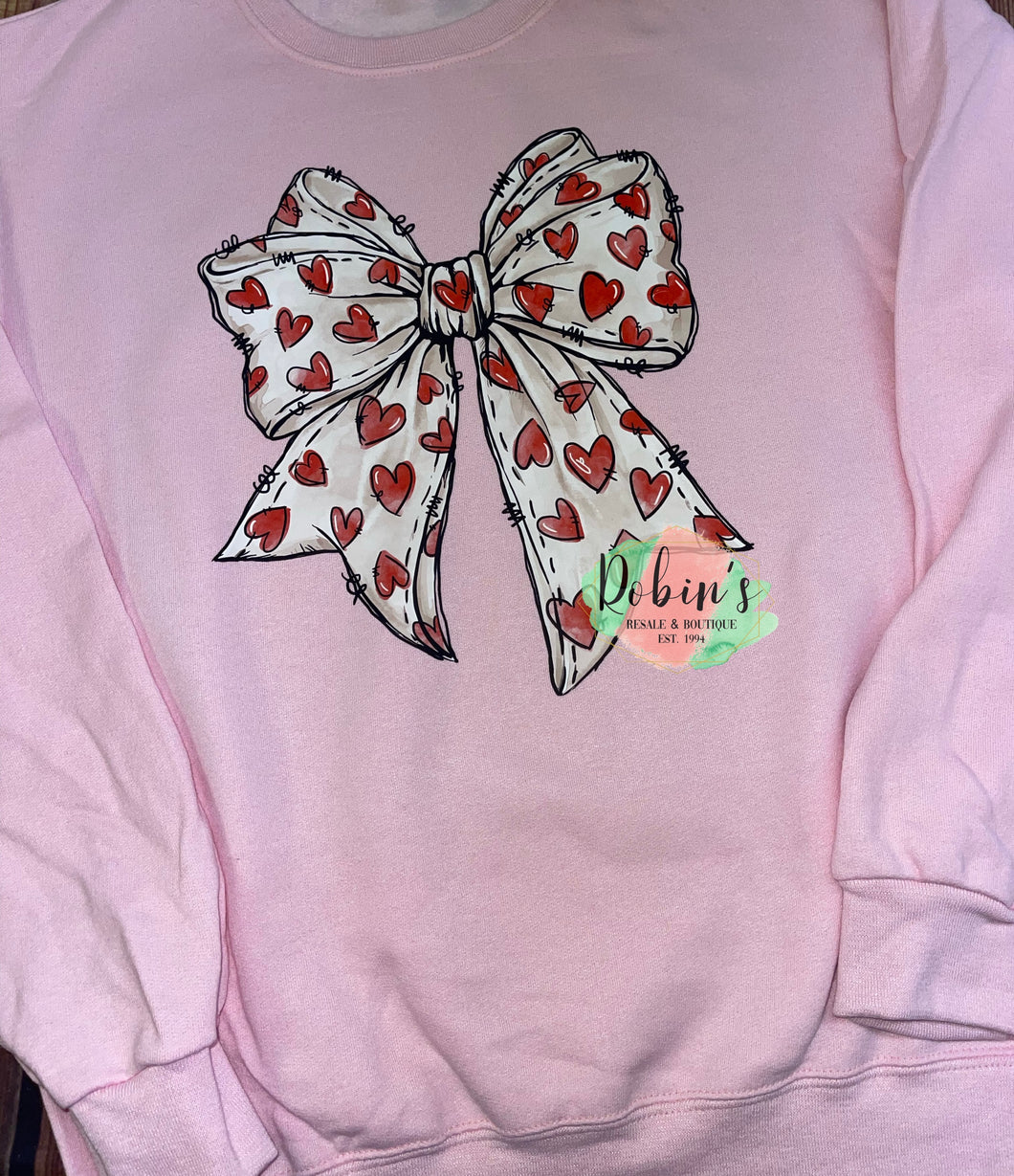 Heart Bow Sweatshirt Preorder