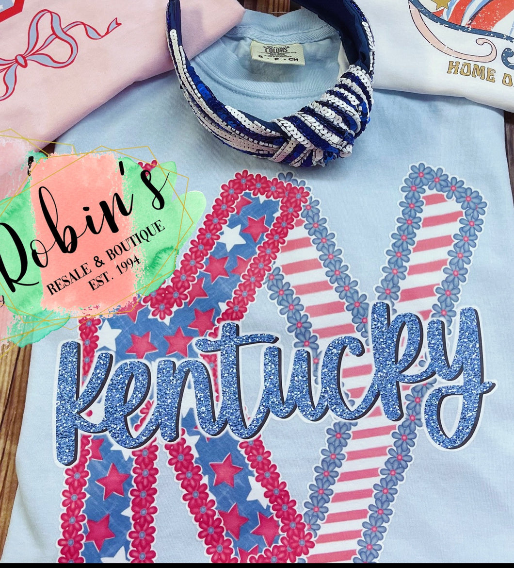 Comfort Colors Kentucky Stars and Stripes Tee