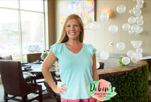 Load image into Gallery viewer, Flounced Sleeve V Neck Top
