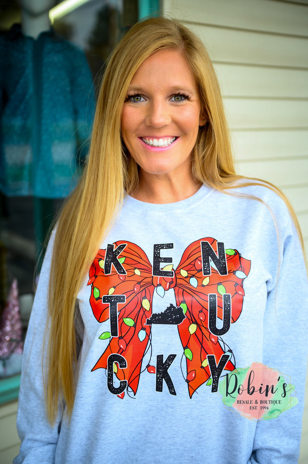 Kentucky Christmas Lights Bow Sweatshirt Preorder