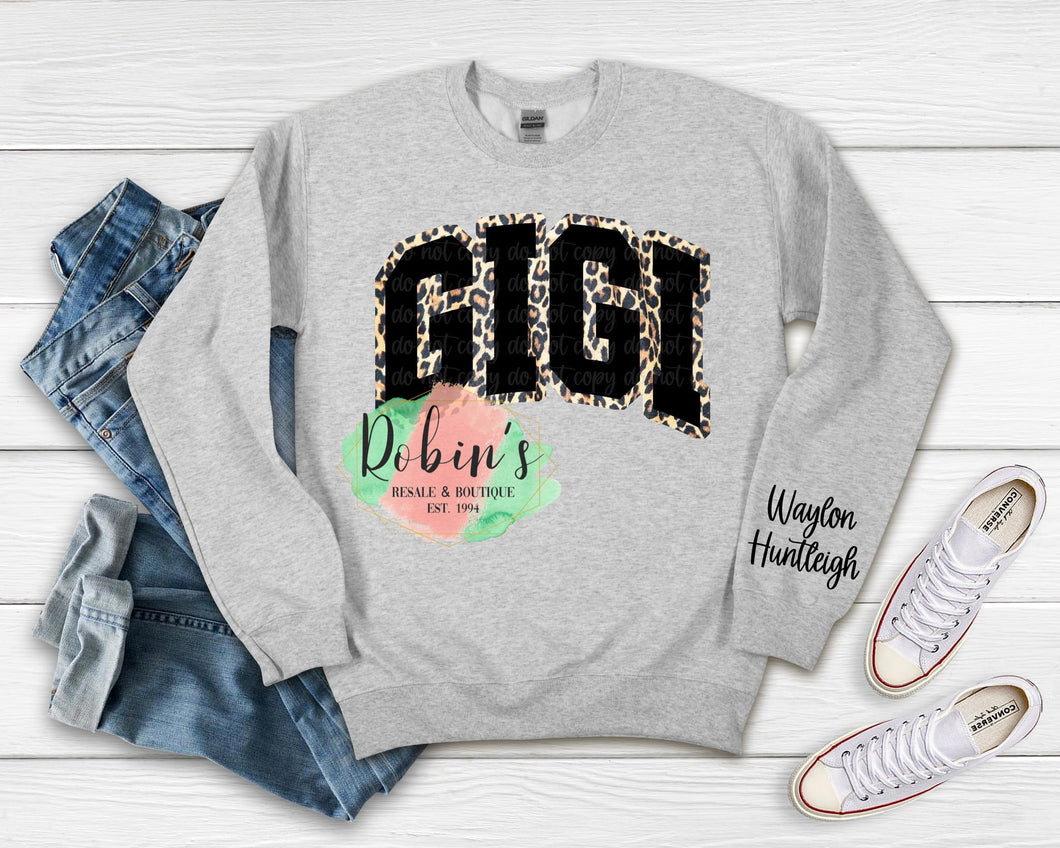 Custom Leopard Gigi Sweatshirt with Names