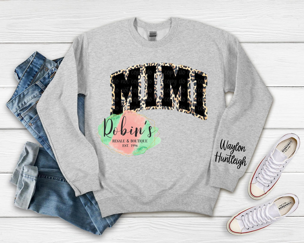 Custom Leopard Mimi Sweatshirt with Names