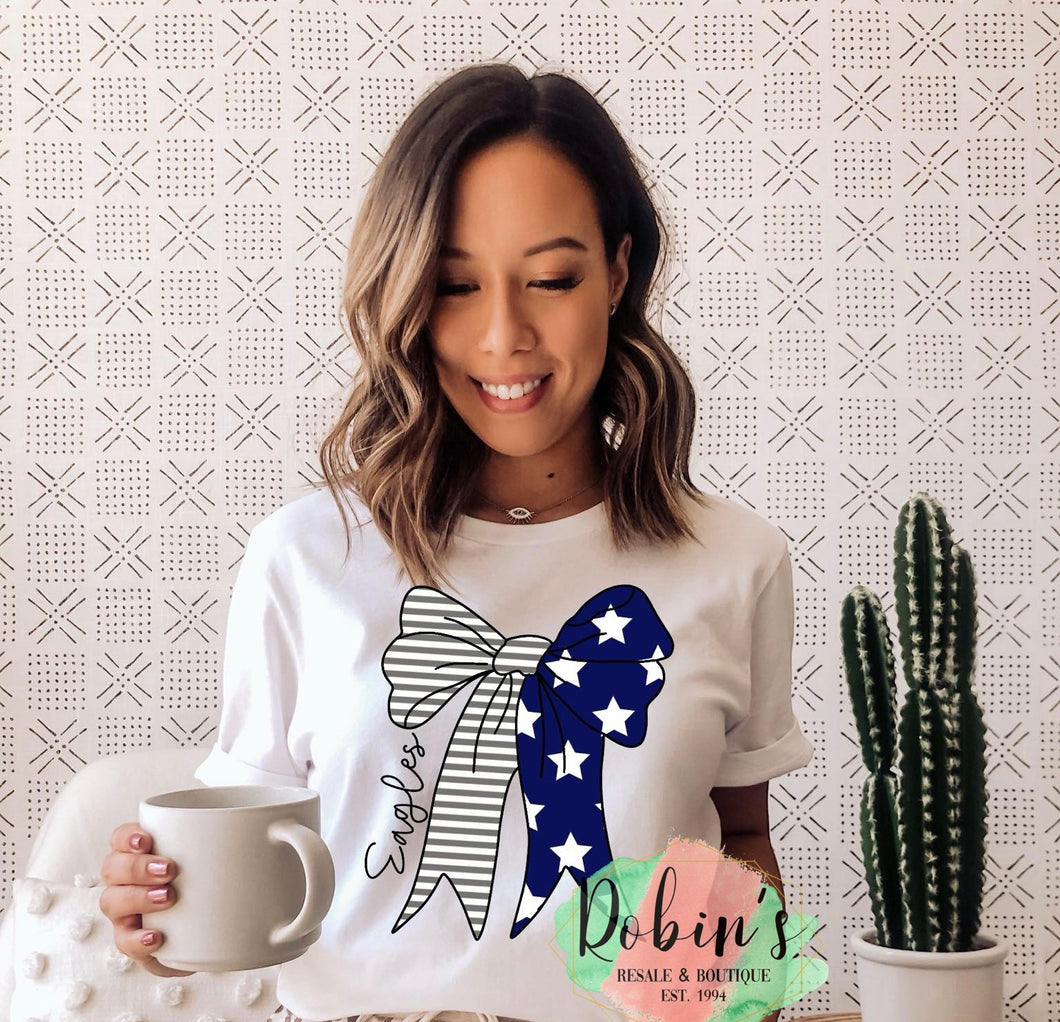 Eagles (Navy for Ohio Co) Bow Tee,Sweatshirt or Hoodie Preorder