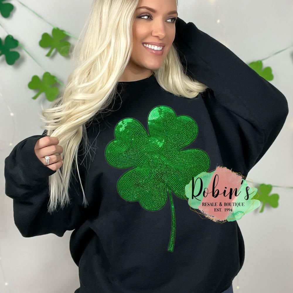 Clover Sequin Patch Sweatshirt Preorder