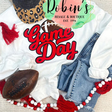Load image into Gallery viewer, Red Game Day Chenille Patch Sweatshirt
