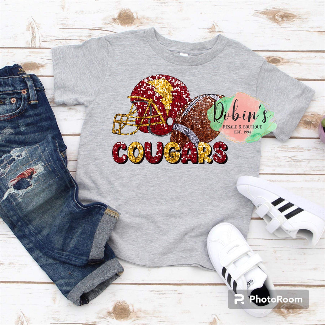 Cougars Faux Glitter Football Preorder