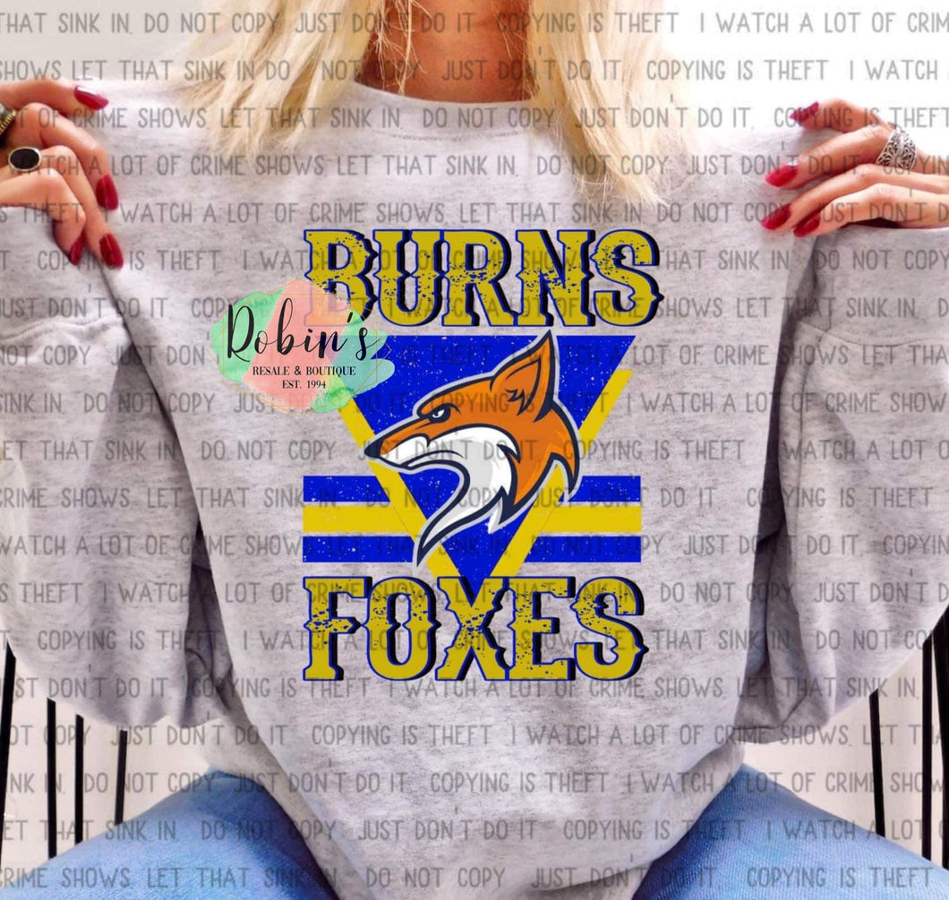 Burns Foxes Tee,Sweatshirt or Hoodie Preorder