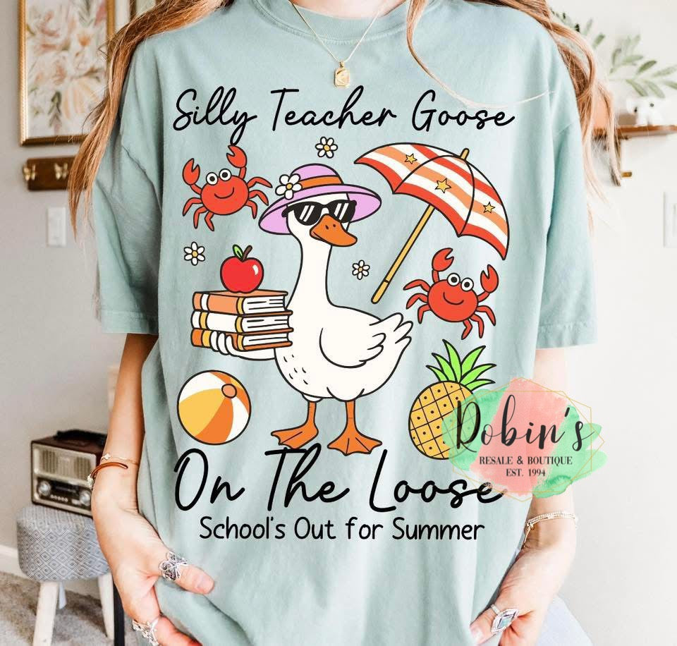 Teacher Goose Tee Comfort Colors Preorder