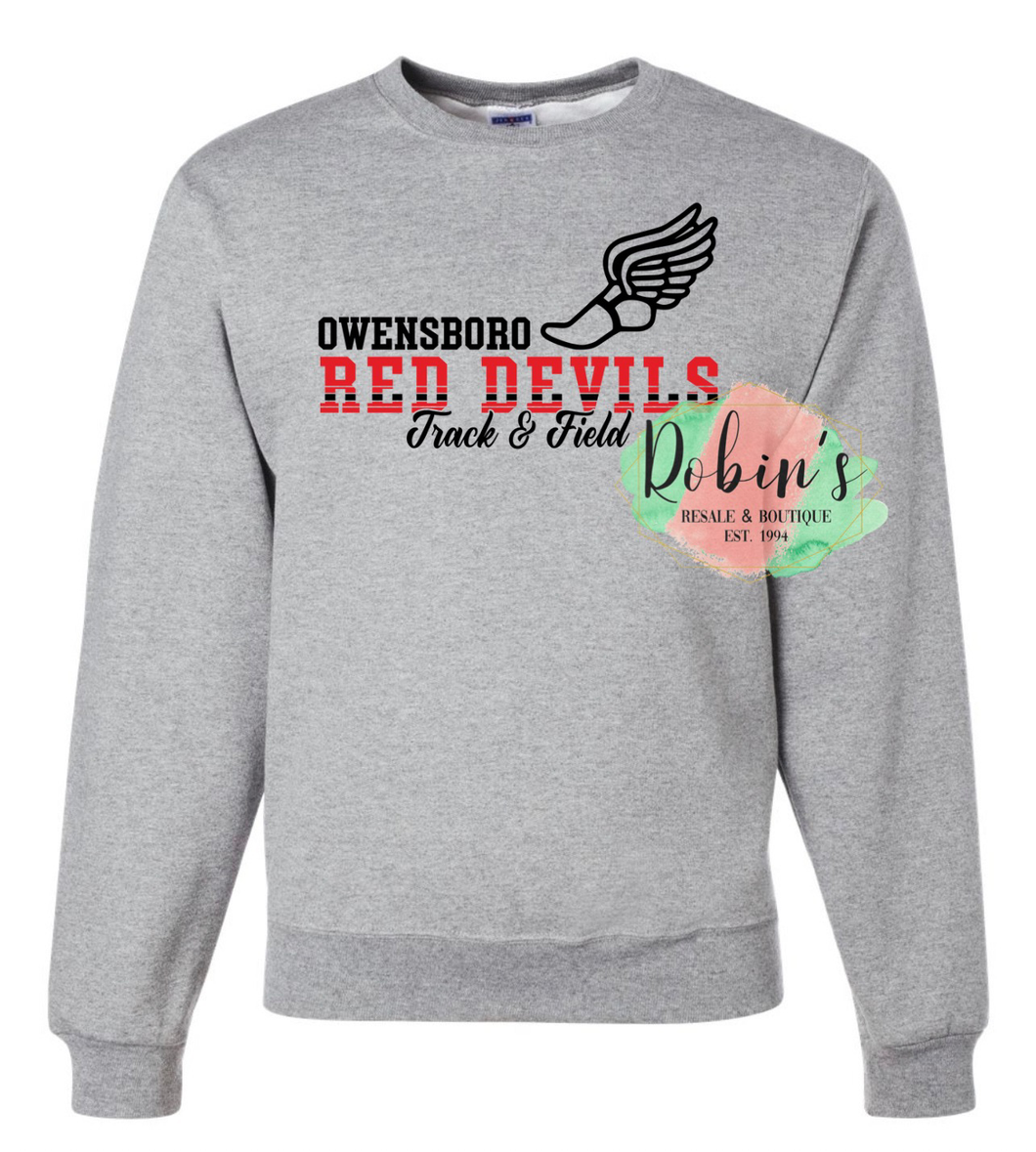 Owensboro Red Devils Track & Field Tee, Sweatshirt or Hoodie Preorder