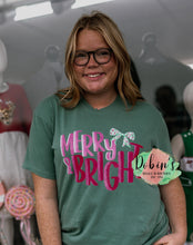 Load image into Gallery viewer, Merry &amp; Bright Comfort Colors Tee Preorder
