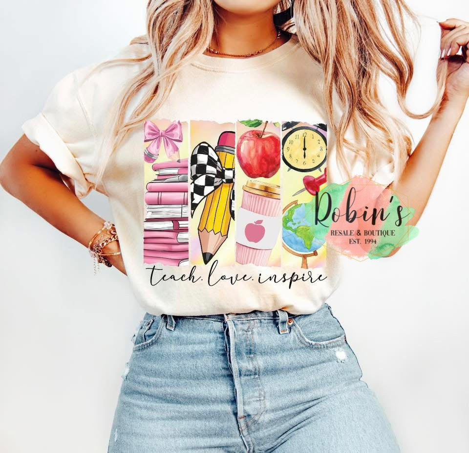 Teach Love Inspire Tee Comfort Colors Preorder