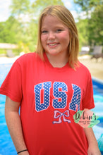 Load image into Gallery viewer, USA Bow Comfort Colors Tee
