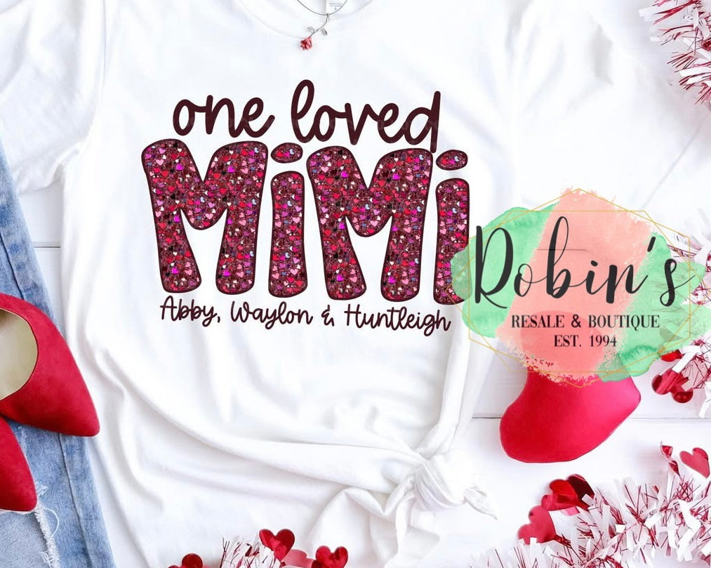 Custom Comfort Colors ,One Loved Valentines Name Tee