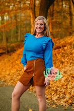 Load image into Gallery viewer, Wildcat Blue Ruffle Sweater
