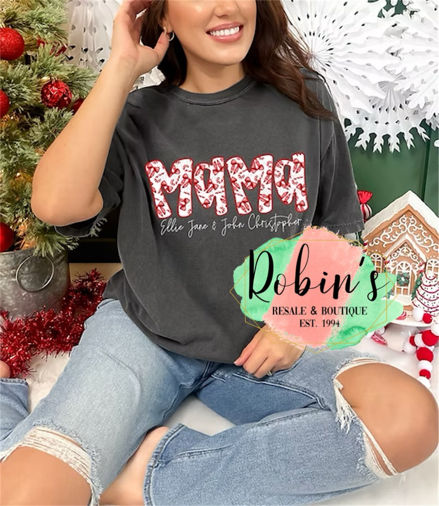 Comfort Colors CUSTOM Candy Cane Tee Preorder