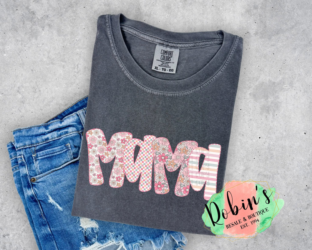 Comfort Colors CUSTOM Pink Retro Flowers Tee Preorder