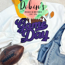Load image into Gallery viewer, Purple Game Day Chenille Patch Sweatshirt
