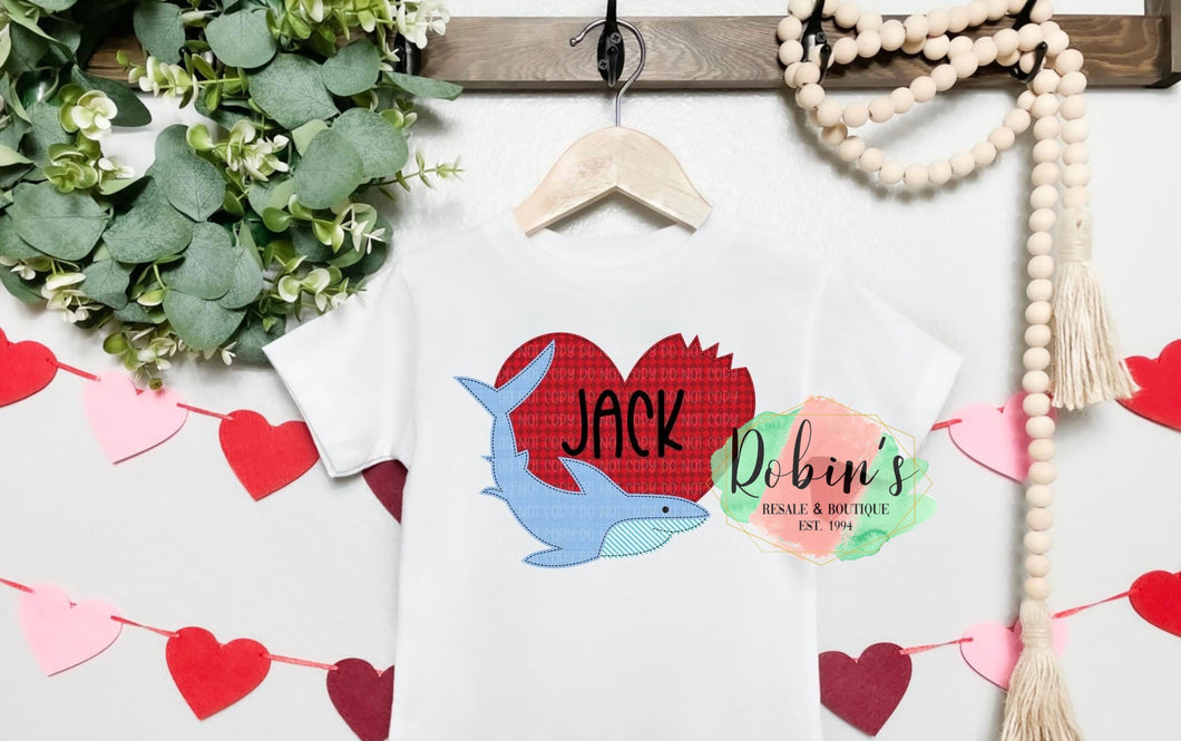 Custom Boy Shark Valentines Name Preorder