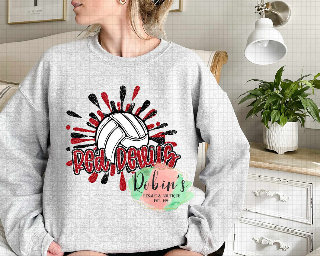 Red Devils Volleyball Tee or Sweatshirt Preorder