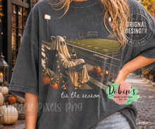Load image into Gallery viewer, Tis The Season Racoon Ghost Football Comfort Colors
