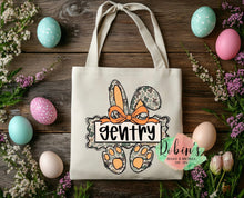 Load image into Gallery viewer, Camo Custom Easter Bunny Tote Bag Preorder
