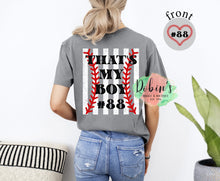Load image into Gallery viewer, Custom Thats My Boy Jersey Number..Comfort Colors Tee
