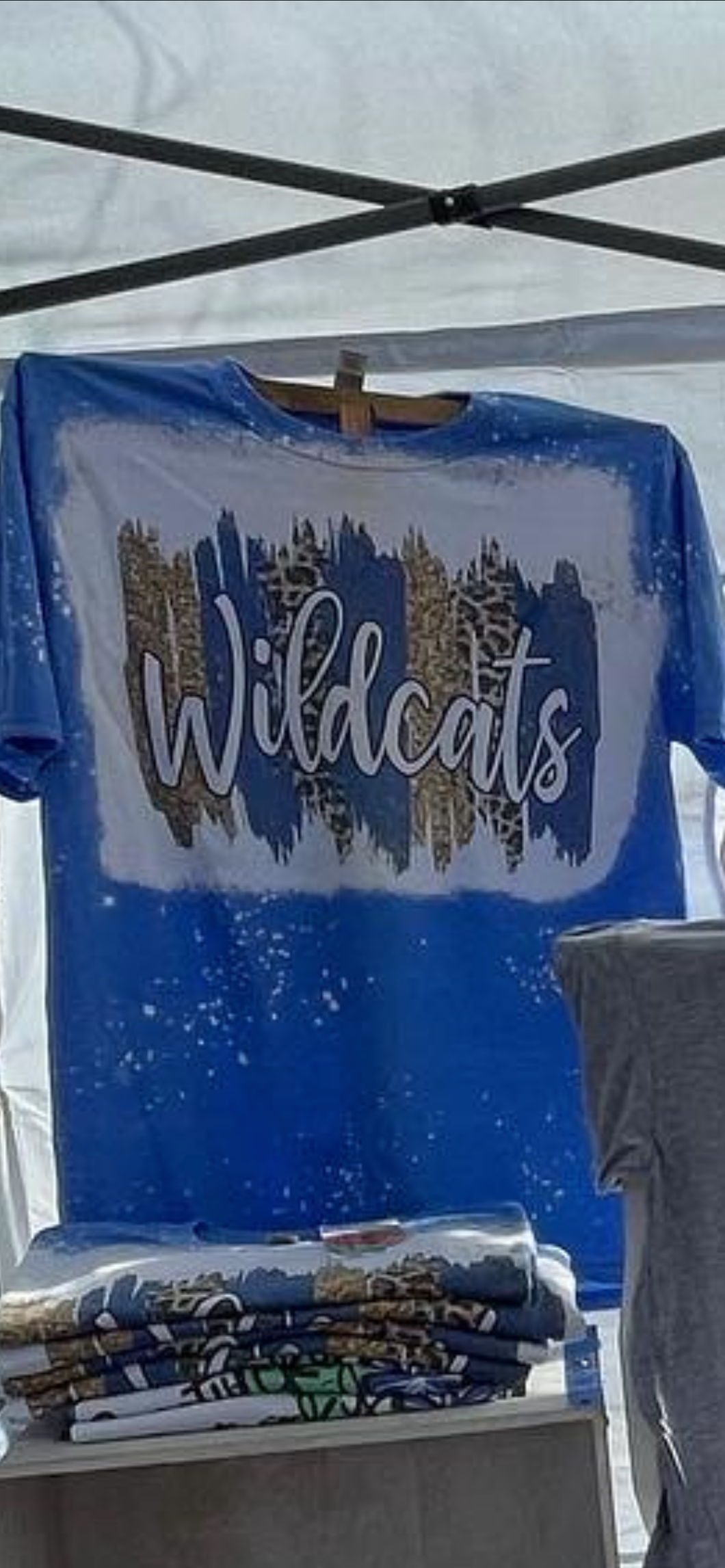 Wildcats Brushstrokes Bleached Tee